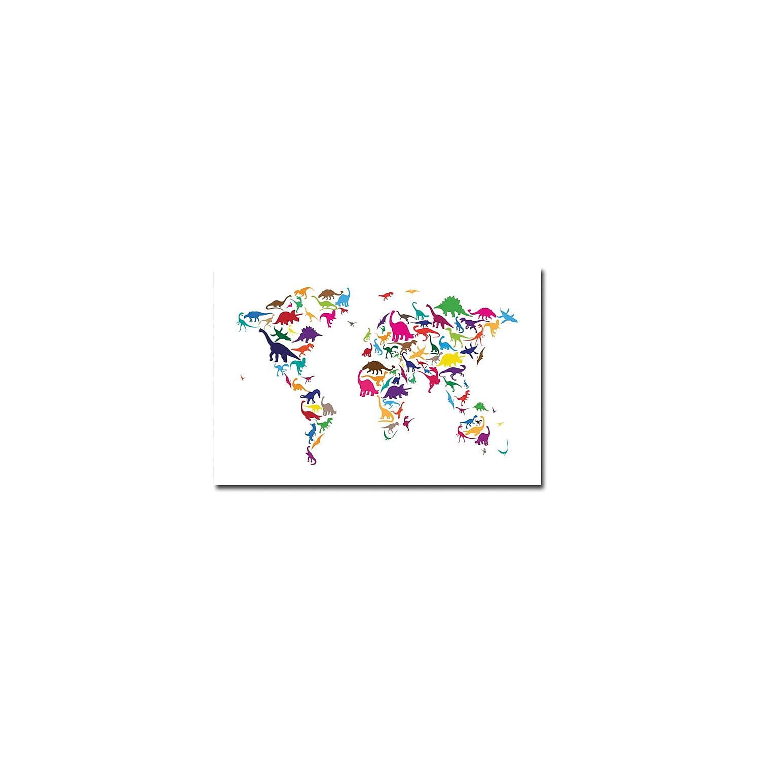 Michael Tompsett 'Dinosaur World Map' Canvas Art