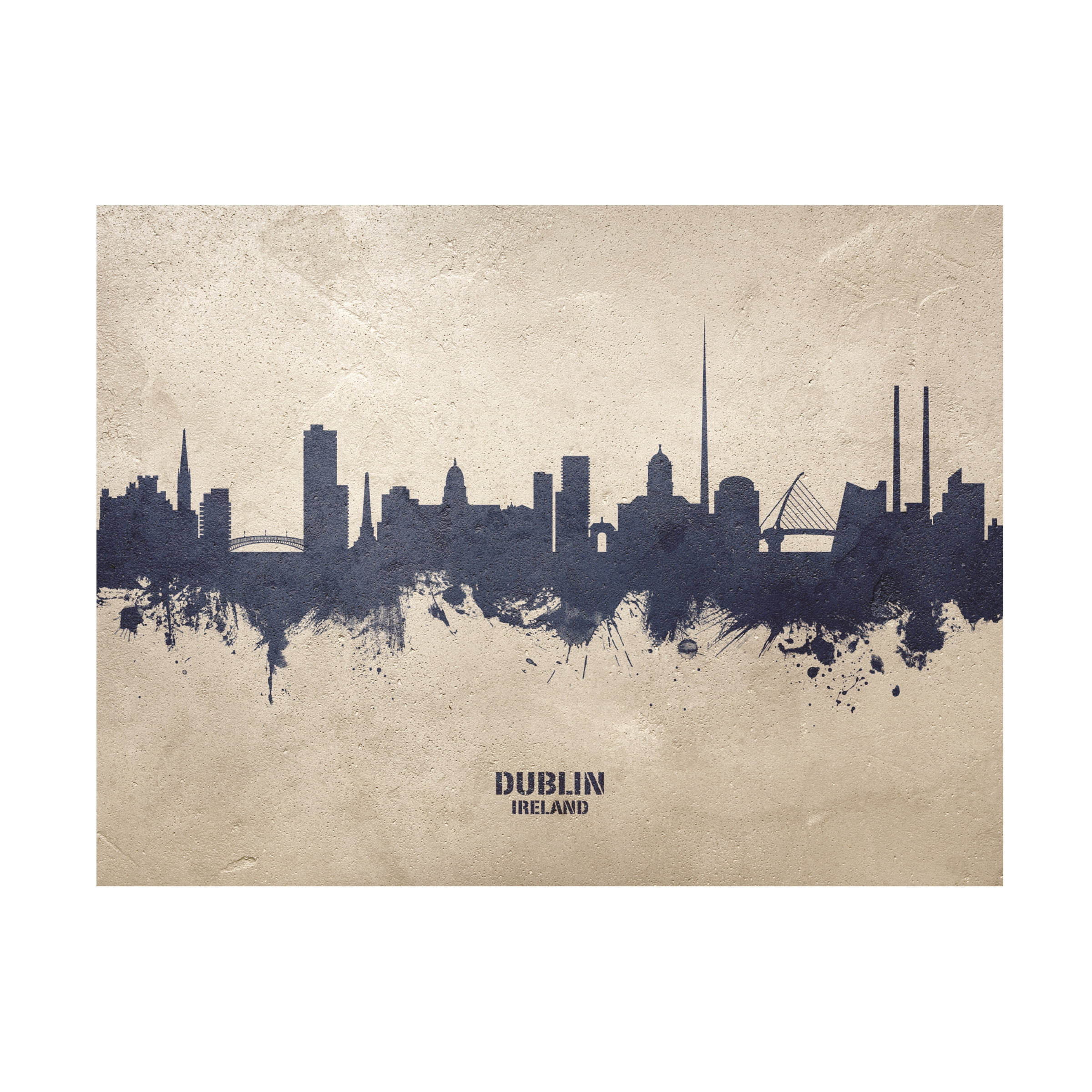 Michael Tompsett 'Dublin Ireland Skyline Concrete' Canvas Art