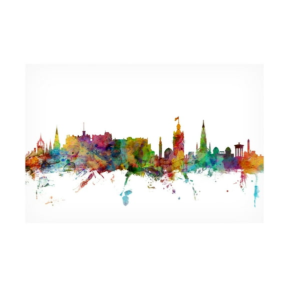 Trademark Fine Art Michael Tompsett Edinburgh Scotland Skyline II Canvas Wall Art - 22x32