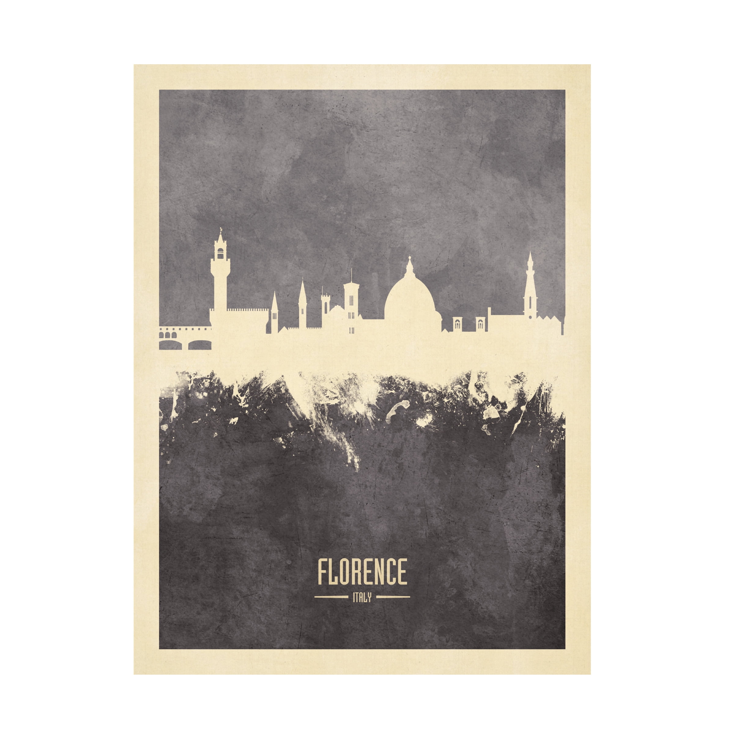 Michael Tompsett 'Florence Italy Skyline Gray' Canvas Art