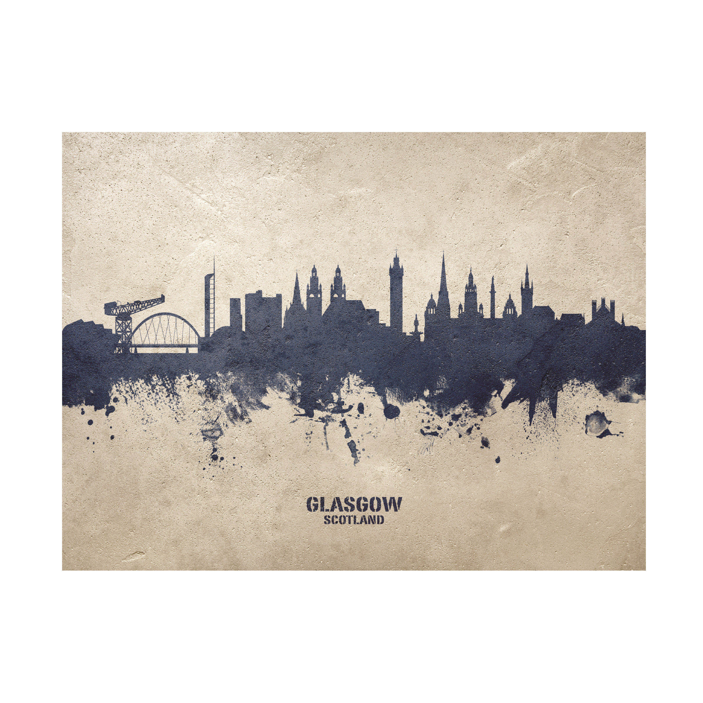 Michael Tompsett 'Glasgow Scotland Skyline Concrete' Canvas Art