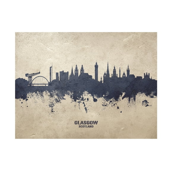 Michael Tompsett 'Glasgow Scotland Skyline Concrete' Canvas Art
