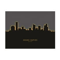 Michael Tompsett 'Grand Rapids Michigan Skyline Glow II' Canvas Art