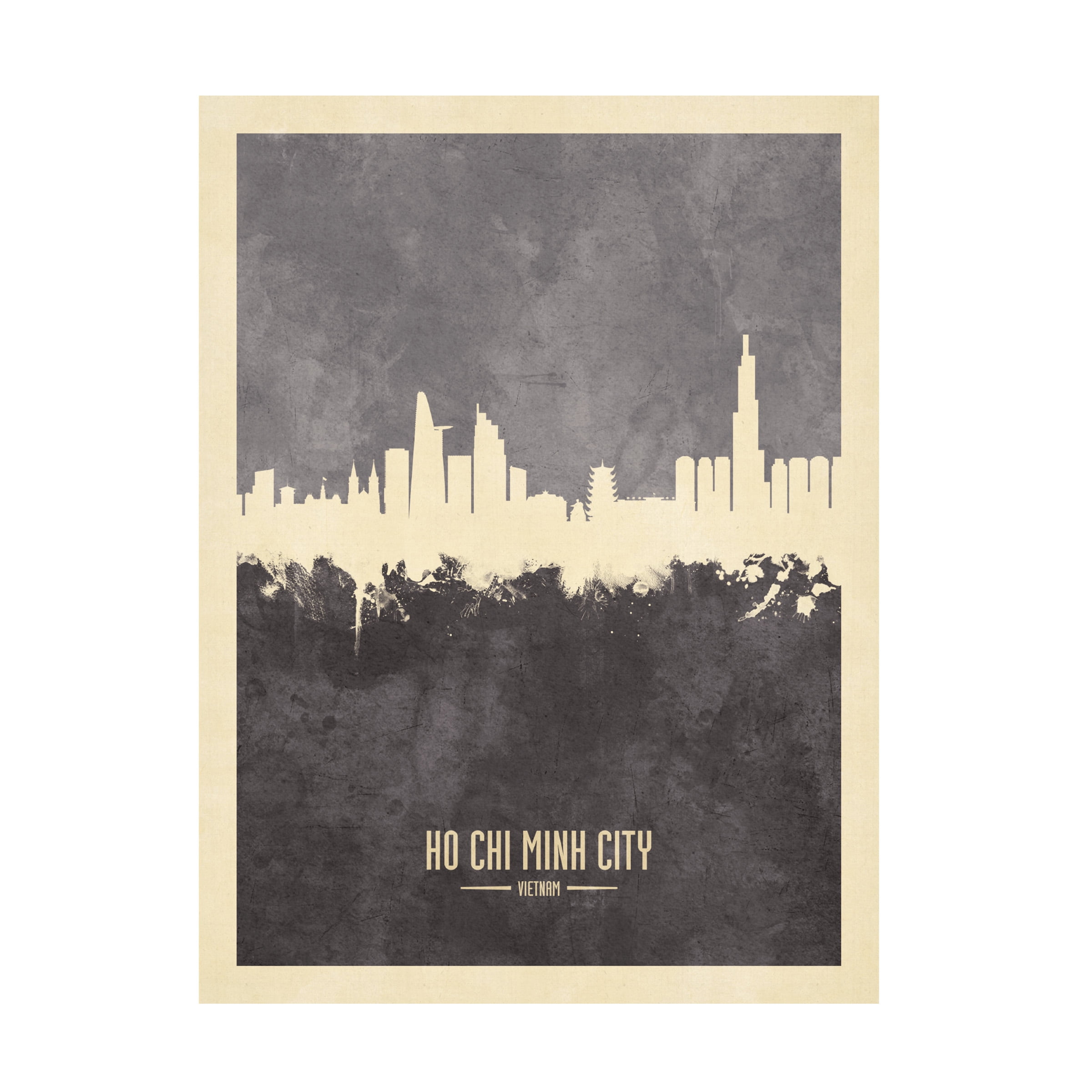 Michael Tompsett 'Ho Chi Minh City Vietnam Skyline Gray' Canvas Art