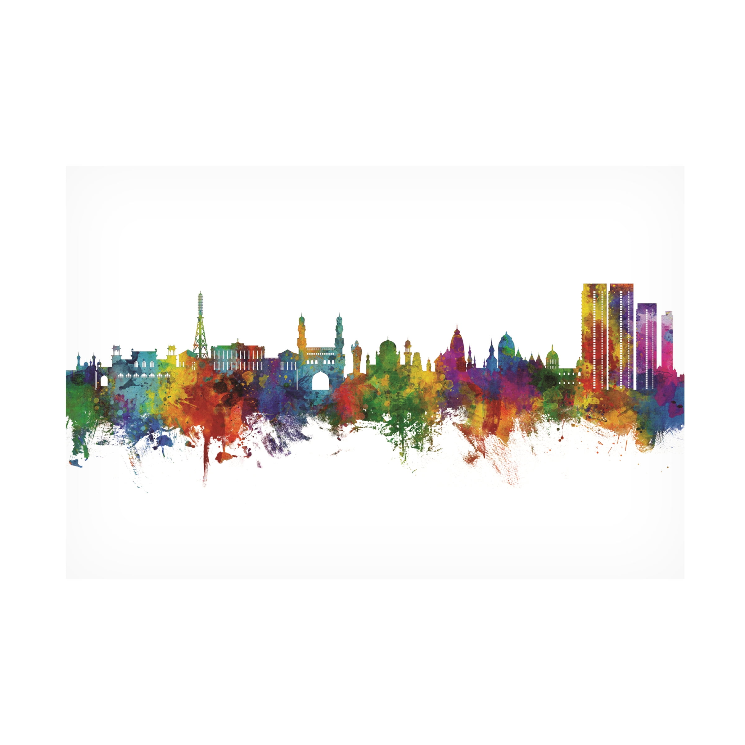 Michael Tompsett 'Hyderabad Skyline India' Canvas Art
