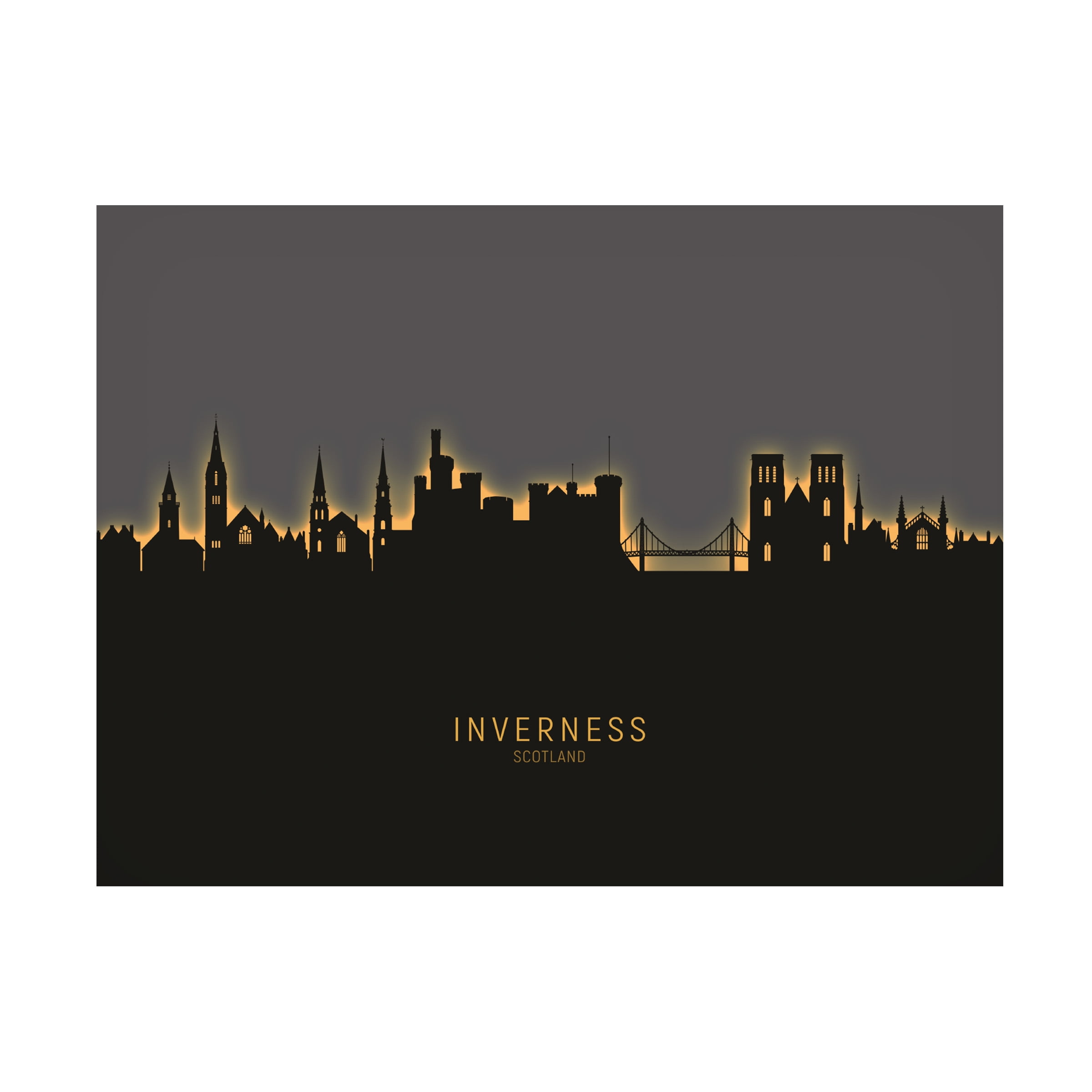 Michael Tompsett 'Inverness Scotland Skyline Glow II' Canvas Art