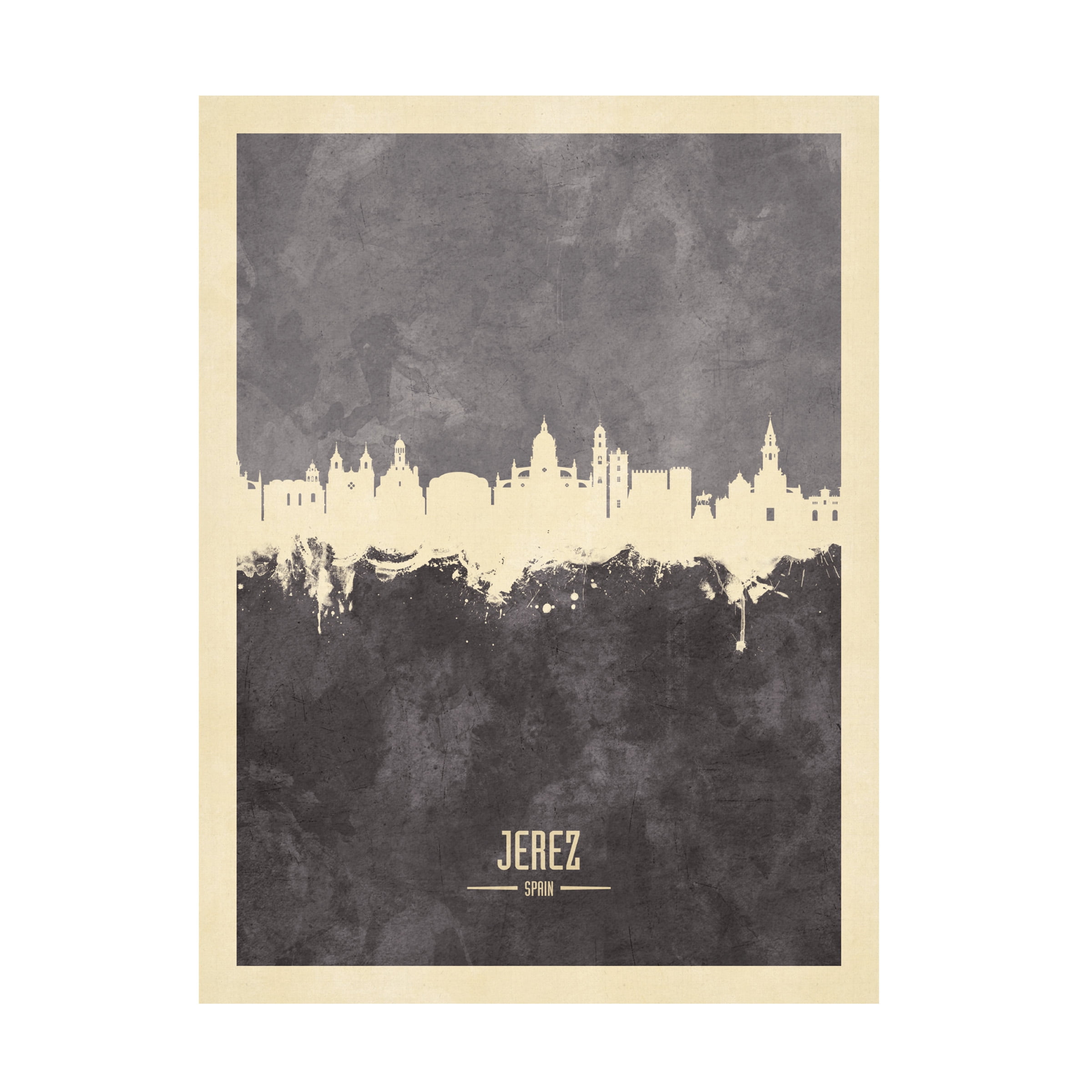 Michael Tompsett 'Jerez Spain Skyline Gray' Canvas Art