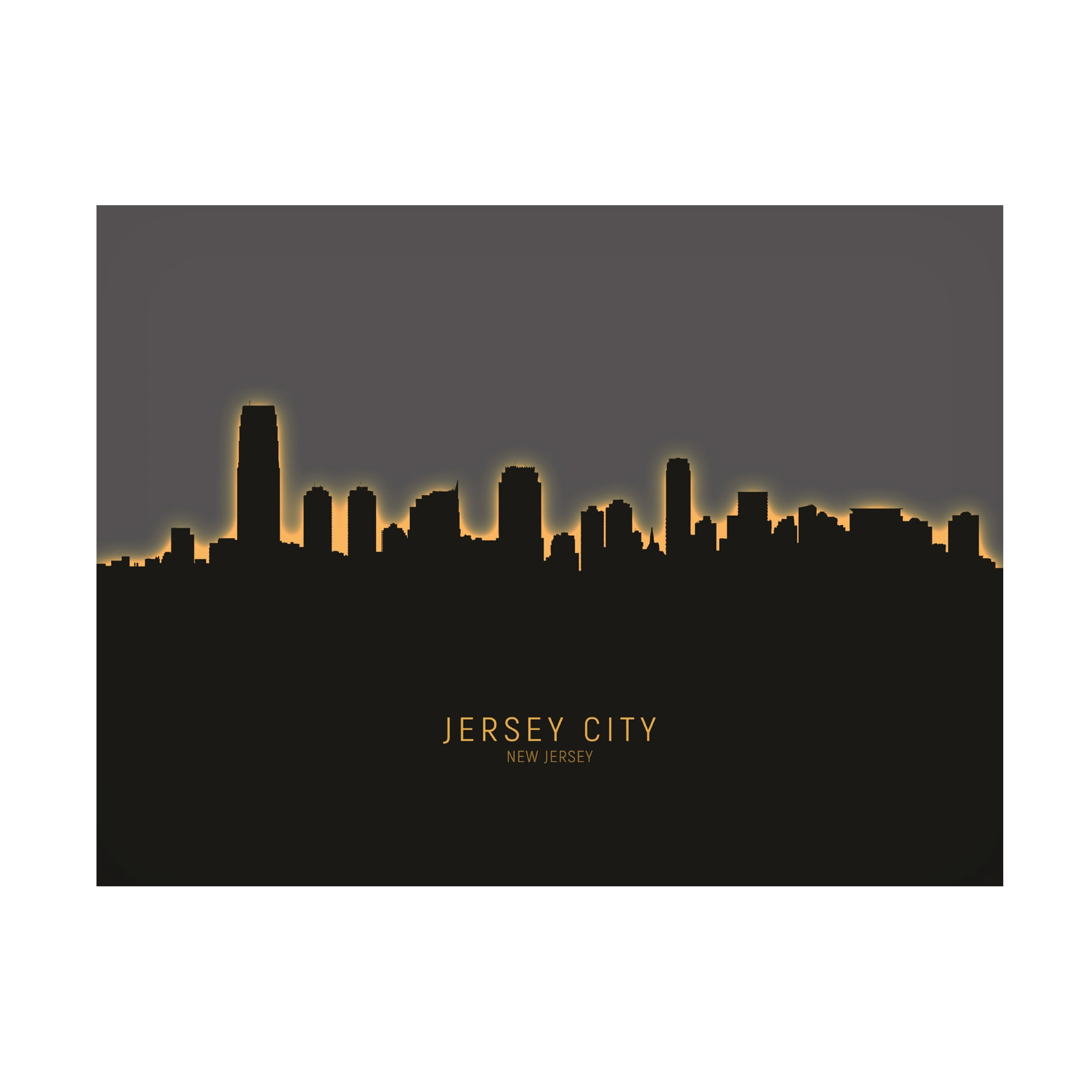 Michael Tompsett 'Jersey City New Jersey Skyline Glow II' Canvas Art