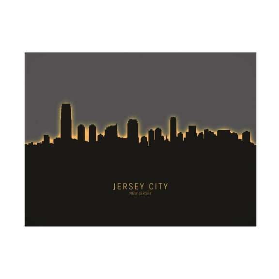 Michael Tompsett 'Jersey City New Jersey Skyline Glow II' Canvas Art