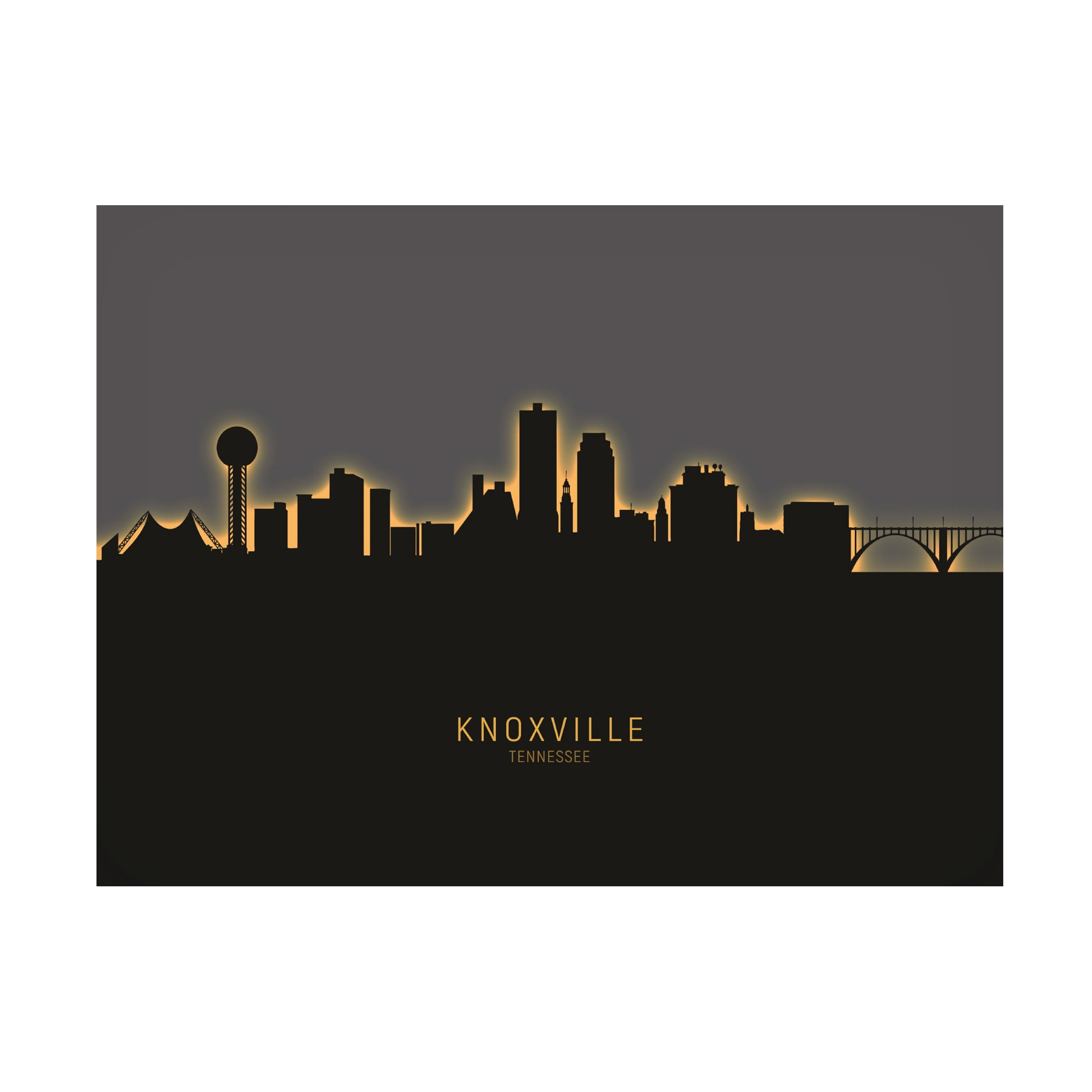 Michael Tompsett 'Knoxville Tennessee Skyline Glow II' Canvas Art