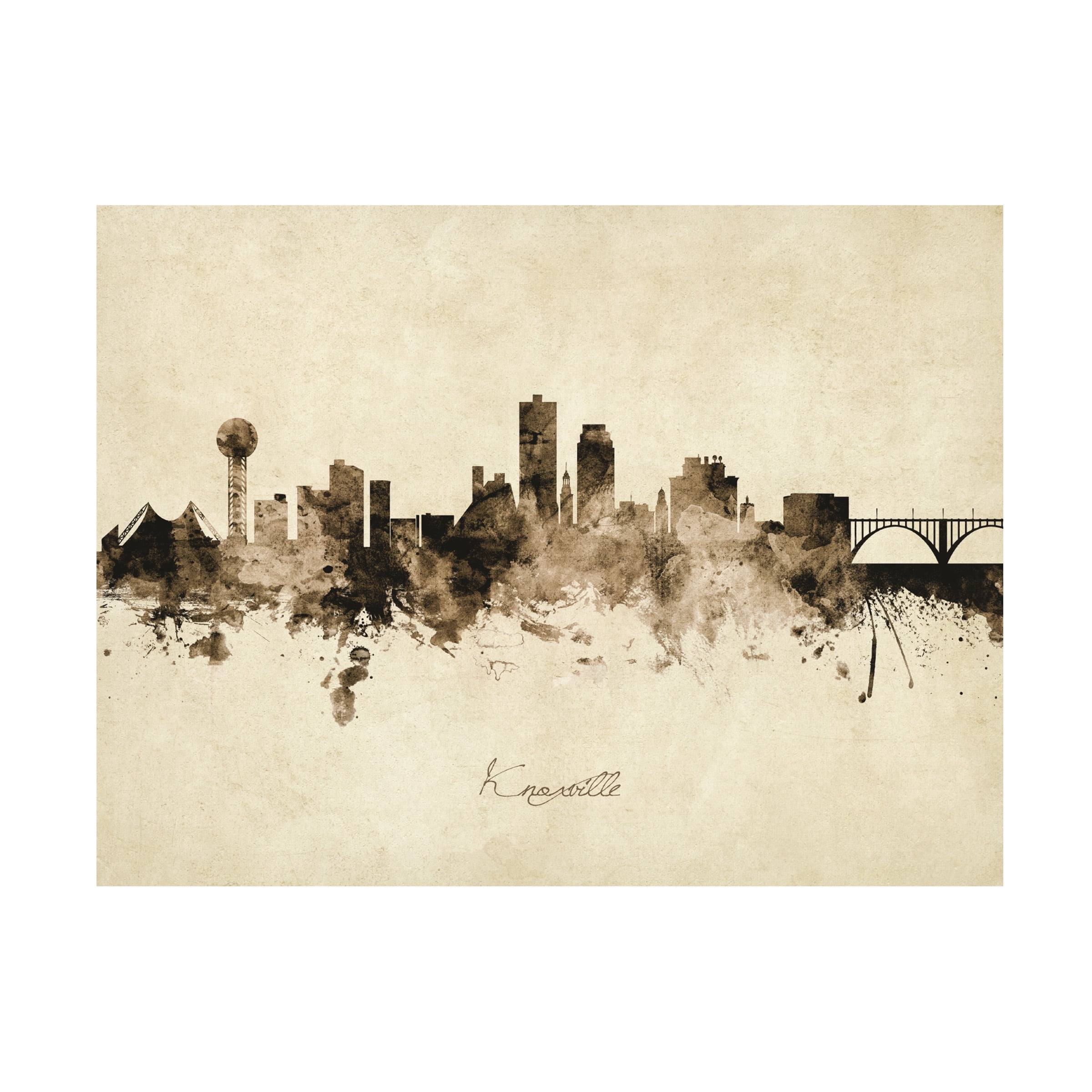 Michael Tompsett 'Knoxville Tennessee Skyline Vintage' Canvas Art