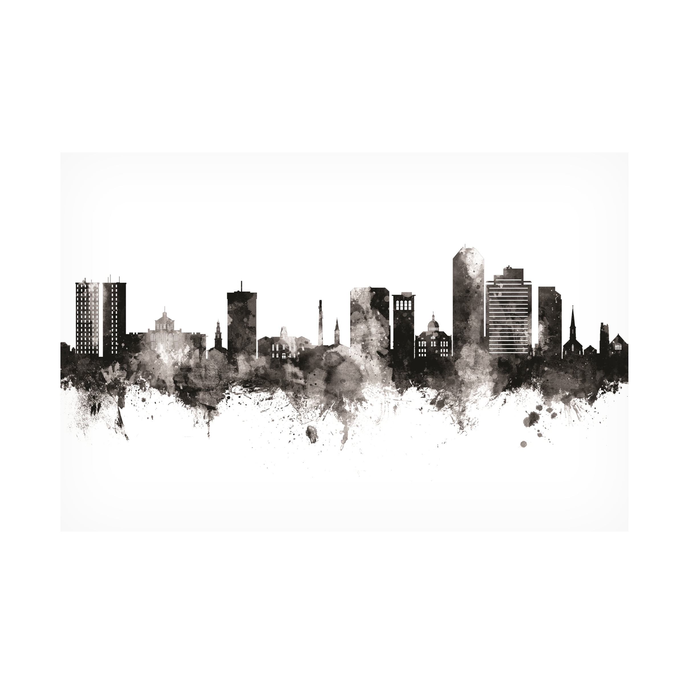 Michael Tompsett 'Lexington Kentucky Skyline BW' Canvas Art
