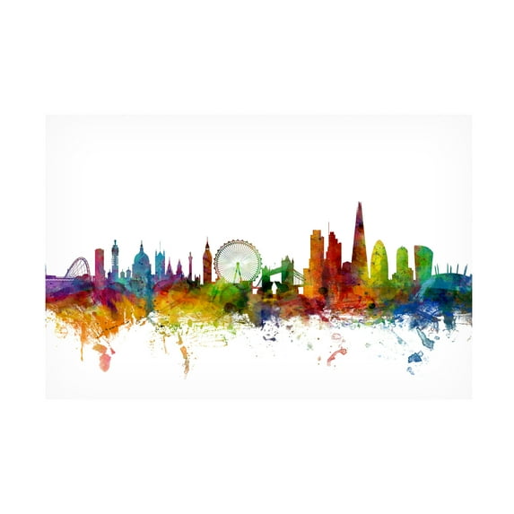 Trademark Fine Art Michael Tompsett London England Skyline IX Canvas Wall Art - 16x24