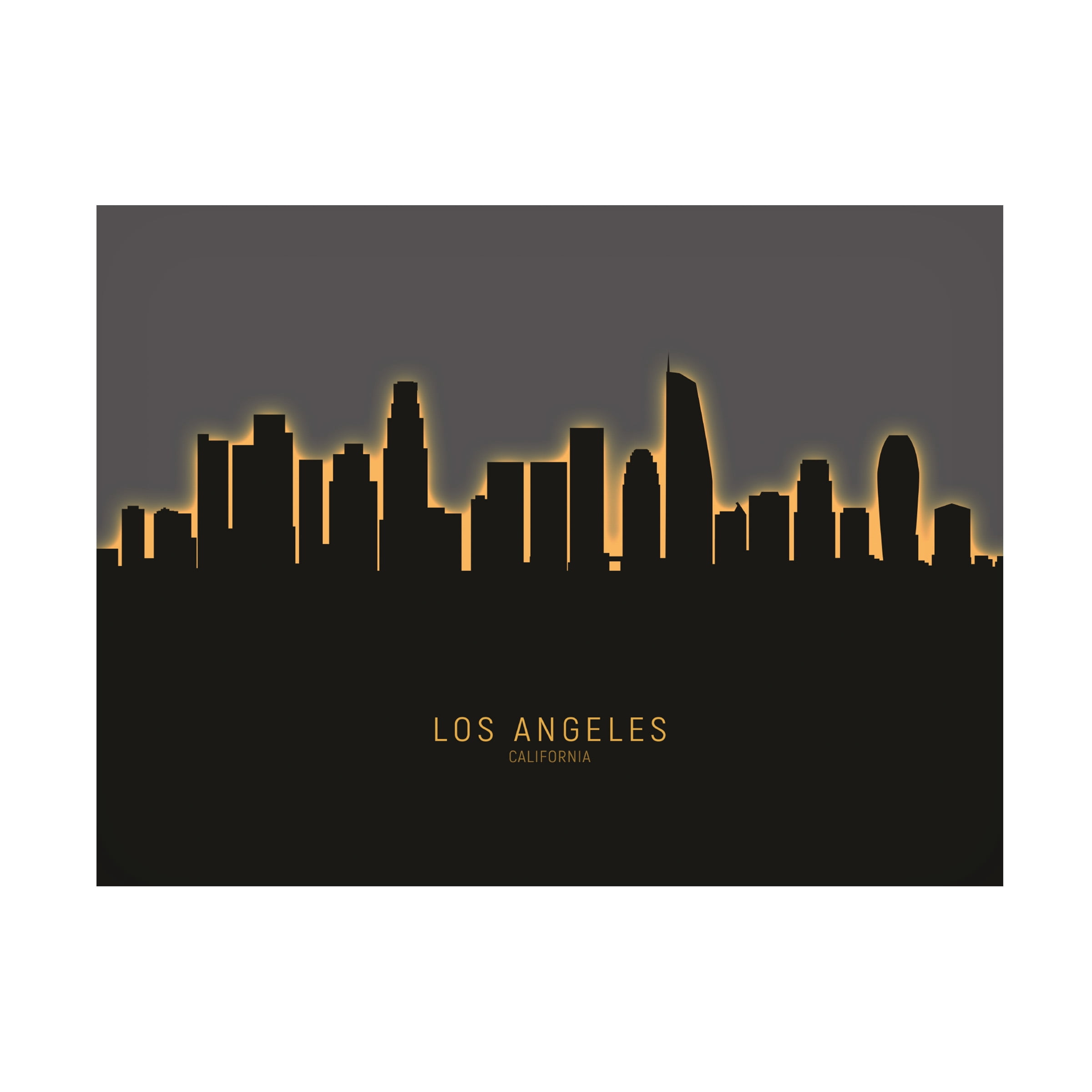 Michael Tompsett 'Los Angeles Skyline Glow II' Canvas Art