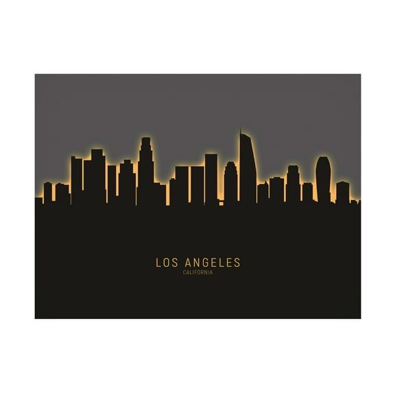 Michael Tompsett 'Los Angeles Skyline Glow II' Canvas Art