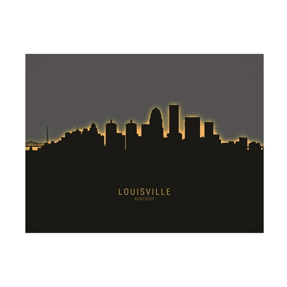 Michael Tompsett 'Louisville Kentucky City Skyline Glow II' Canvas Art