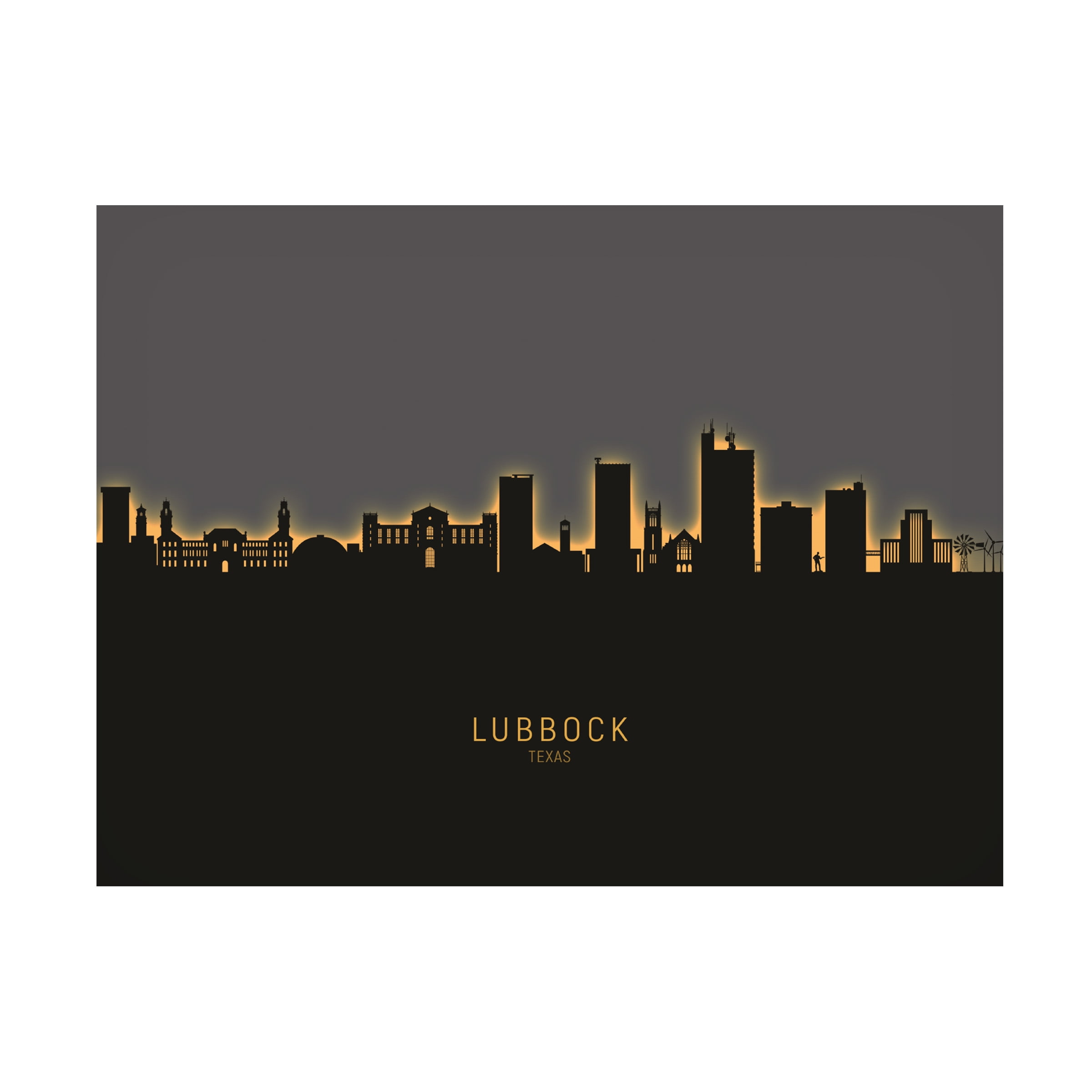 Michael Tompsett 'Lubbock Texas Skyline Glow II' Canvas Art