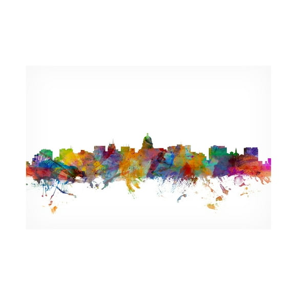 Trademark Fine Art Michael Tompsett Madison Wisconsin Skyline Canvas Wall Art - 22x32