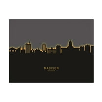 Michael Tompsett 'Madison Wisconsin Skyline Glow II' Canvas Art
