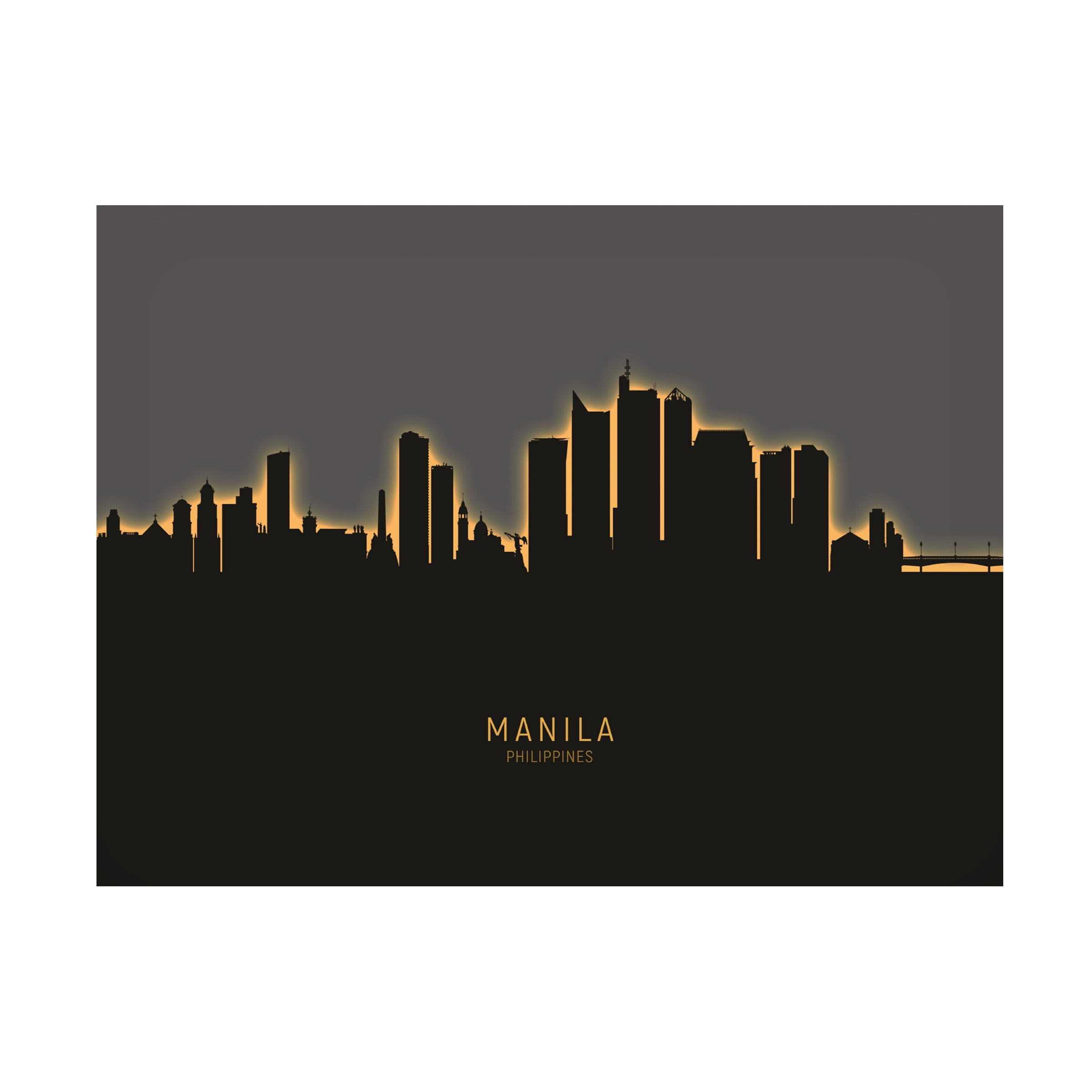 Michael Tompsett 'Manila Philippines Skyline Glow II' Canvas Art