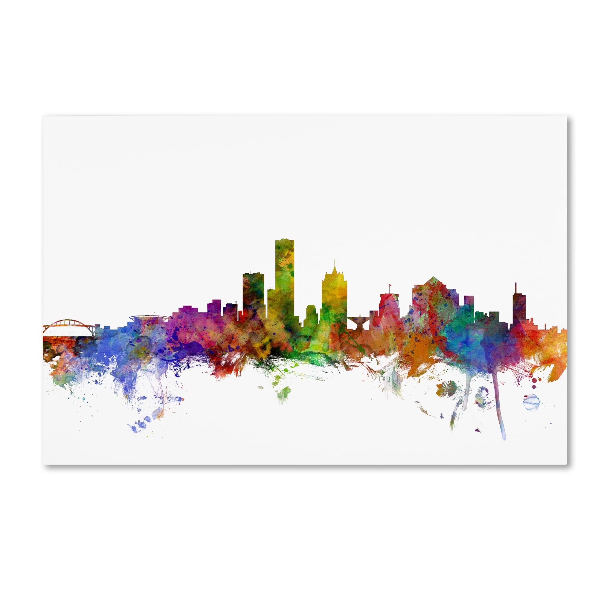 Michael Tompsett 'Milwaukee Wisconsin Skyline' Canvas Art
