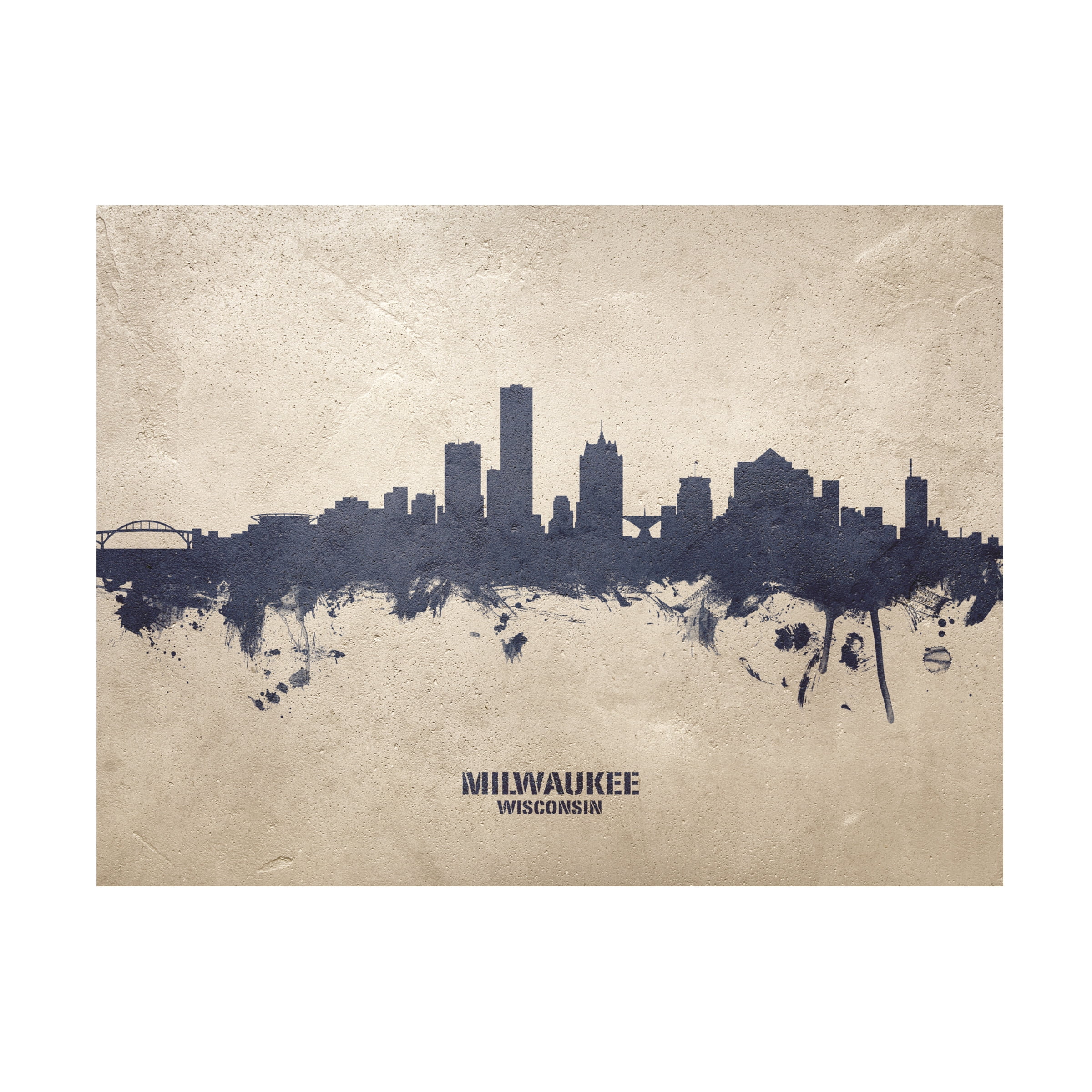 Michael Tompsett 'Milwaukee Wisconsin Skyline Concrete' Canvas Art