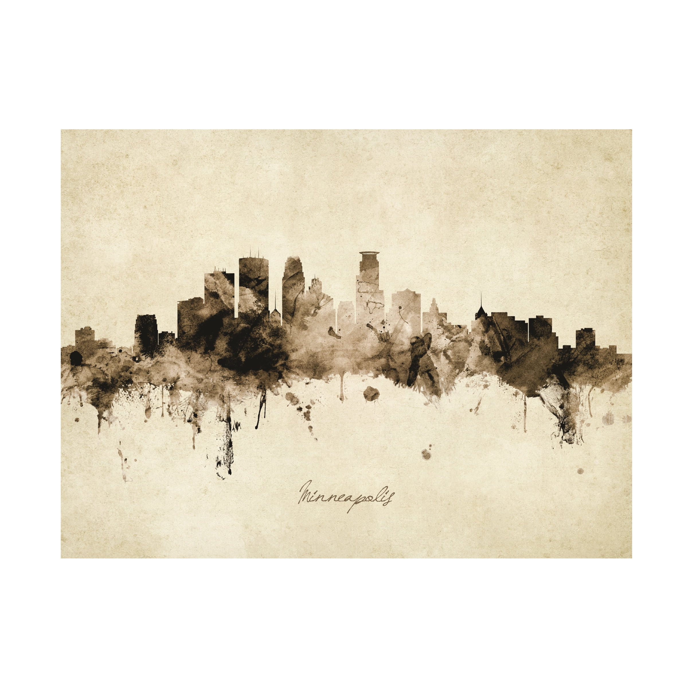 Michael Tompsett 'Minneapolis Minnesota Skyline Vintage' Canvas Art