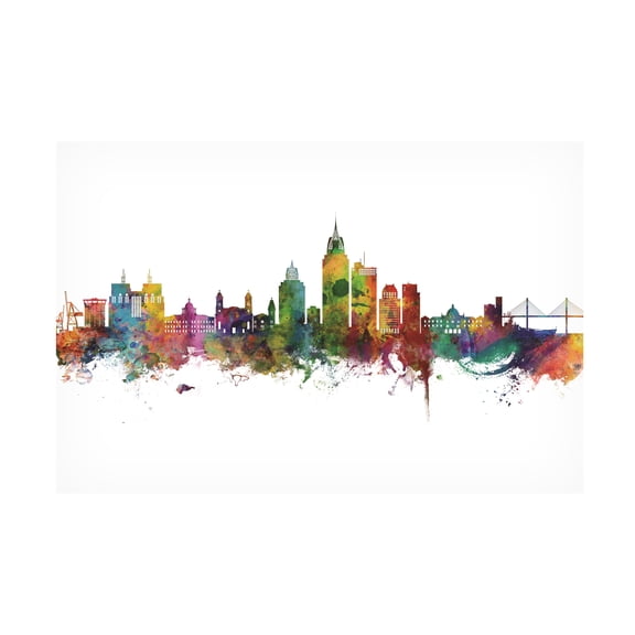 Michael Tompsett 'Mobile Alabama Skyline' Canvas Art