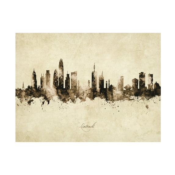 Michael Tompsett 'Nairobi Kenya Skyline Vintage' Canvas Art