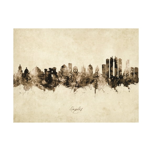 Michael Tompsett 'Naples Italy Skyline Vintage' Canvas Art