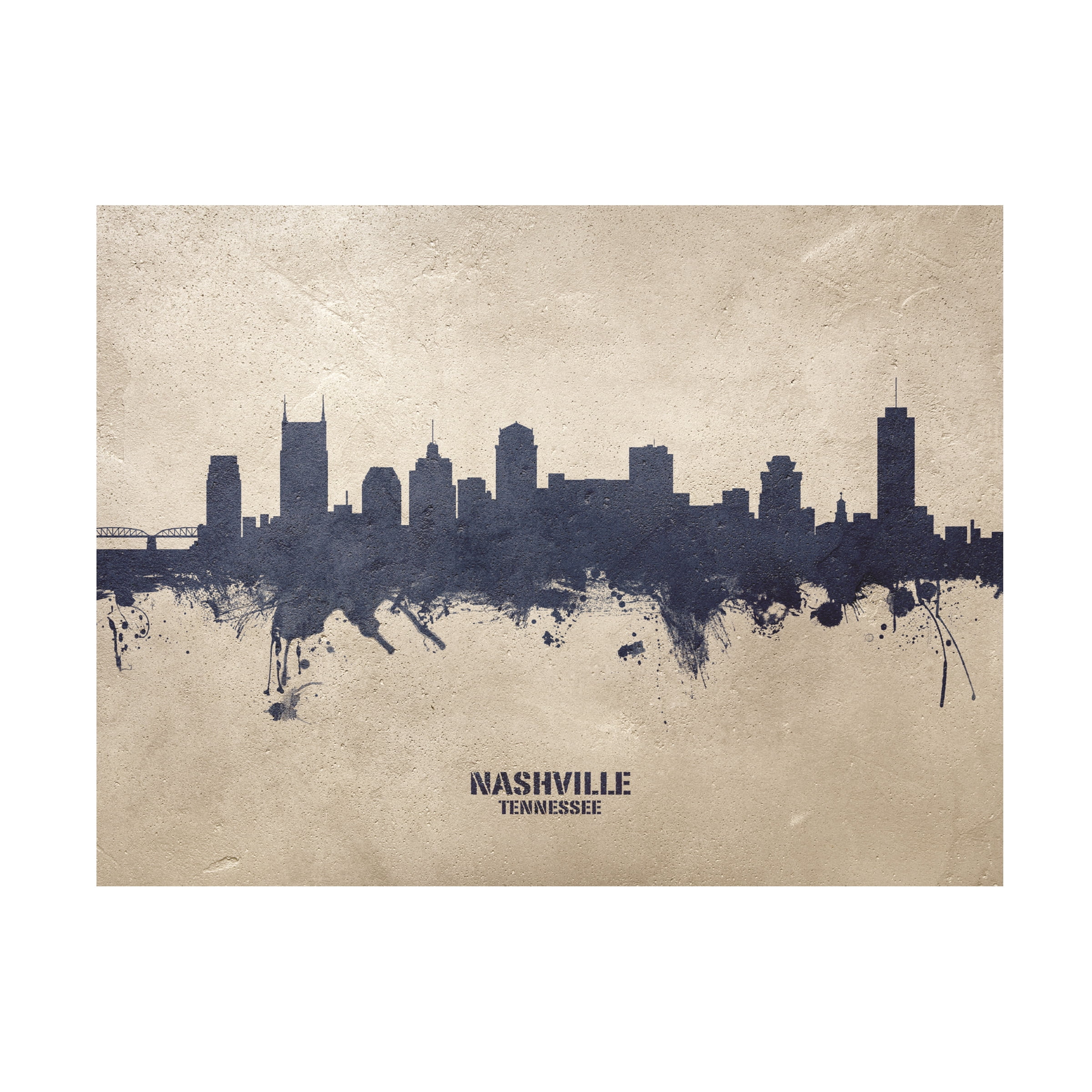 Michael Tompsett 'Nashville Tennessee Skyline Concrete' Canvas Art