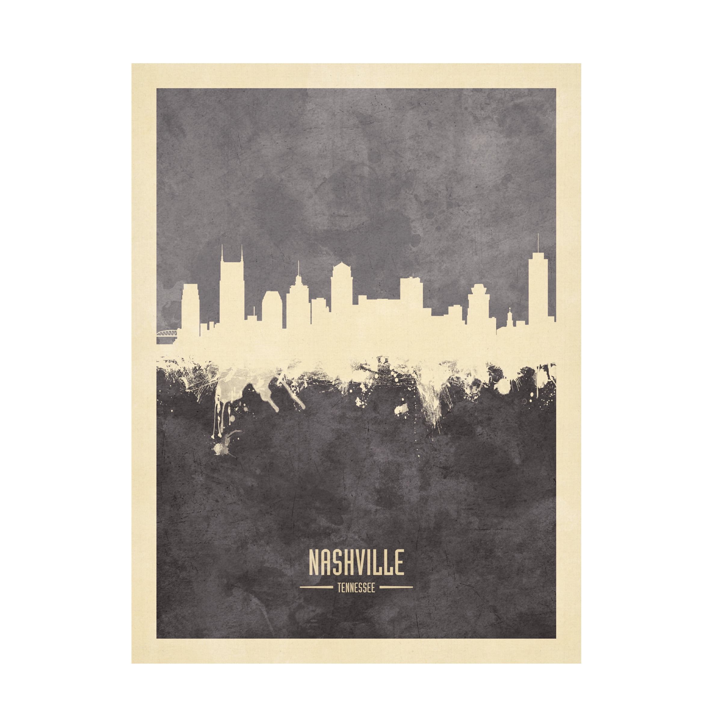 Michael Tompsett 'Nashville Tennessee Skyline Gray' Canvas Art