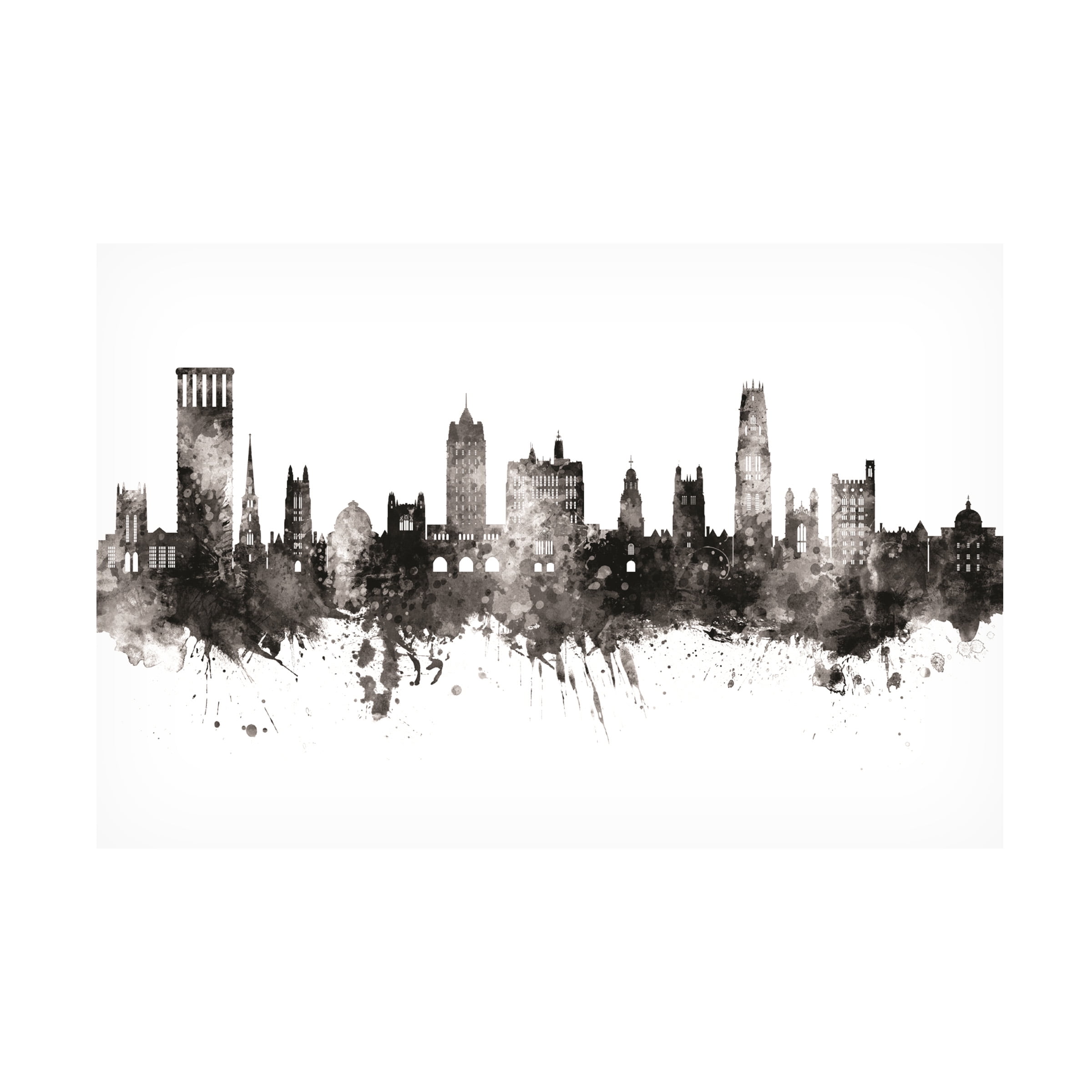 Michael Tompsett 'New Haven Connecticut Skyline BW' Canvas Art