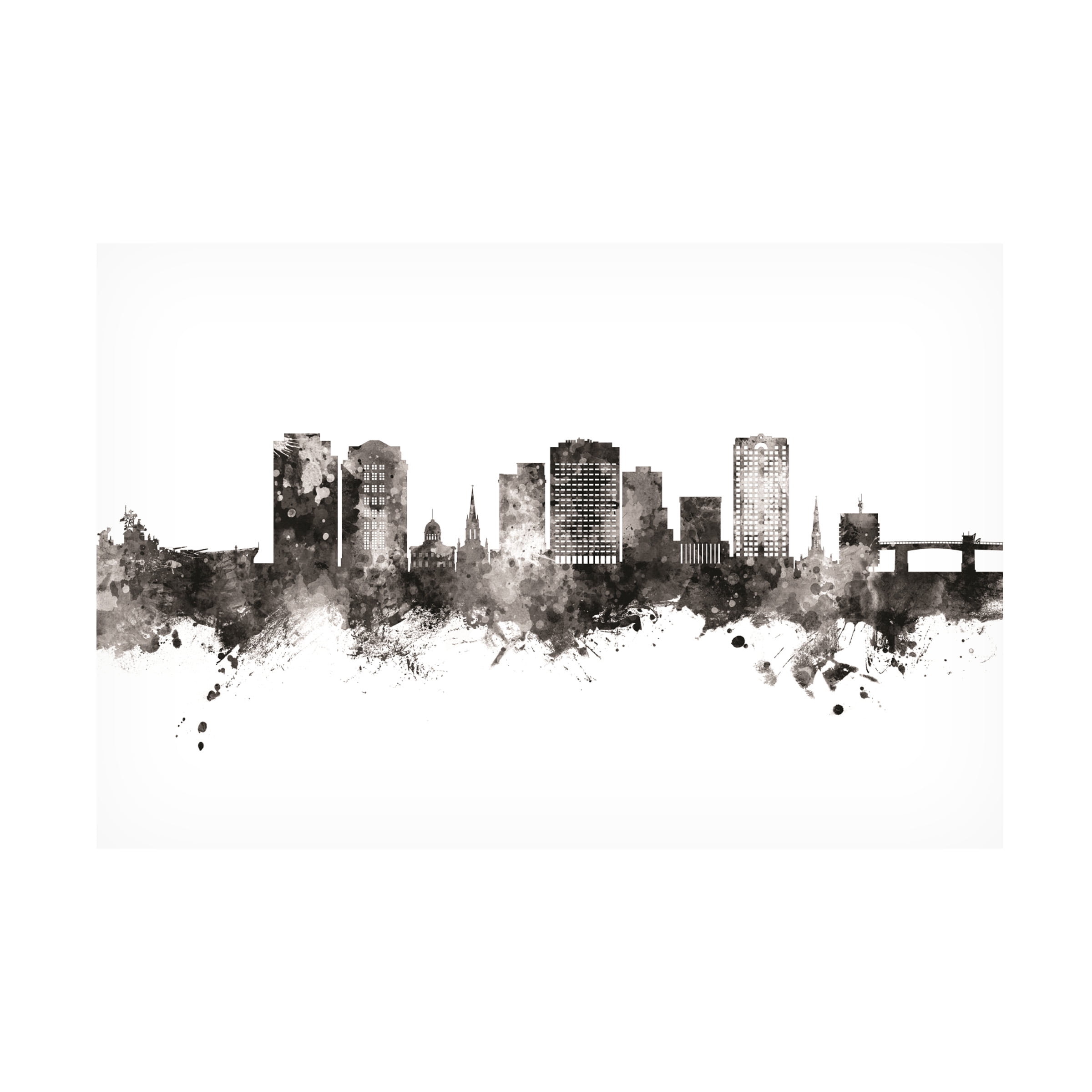 Michael Tompsett 'Norfolk Virginia Skyline BW' Canvas Art