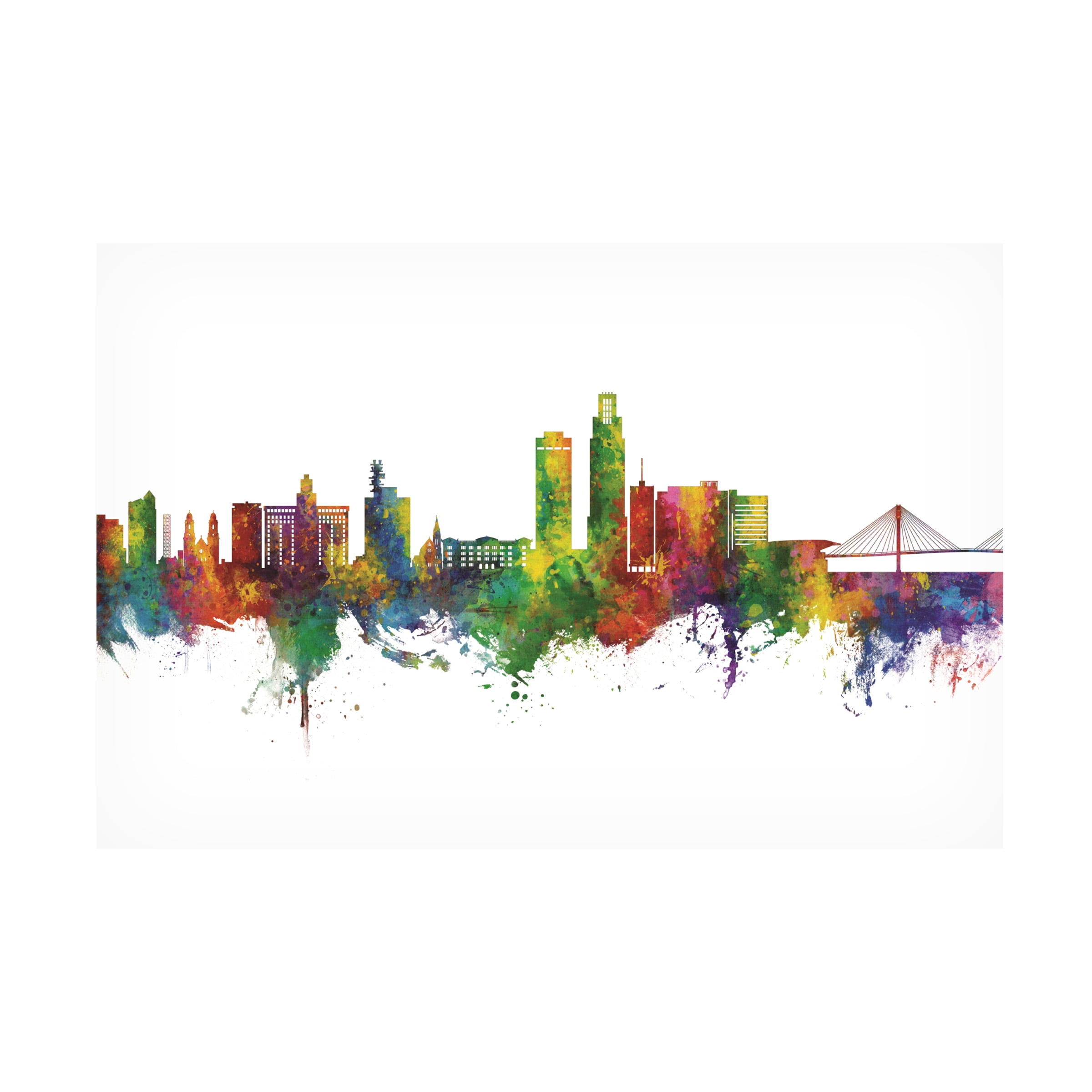 Michael Tompsett 'Omaha Nebraska Skyline' Canvas Art