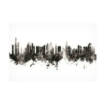 Michael Tompsett 'Panama City Skyline Black White' Canvas Art