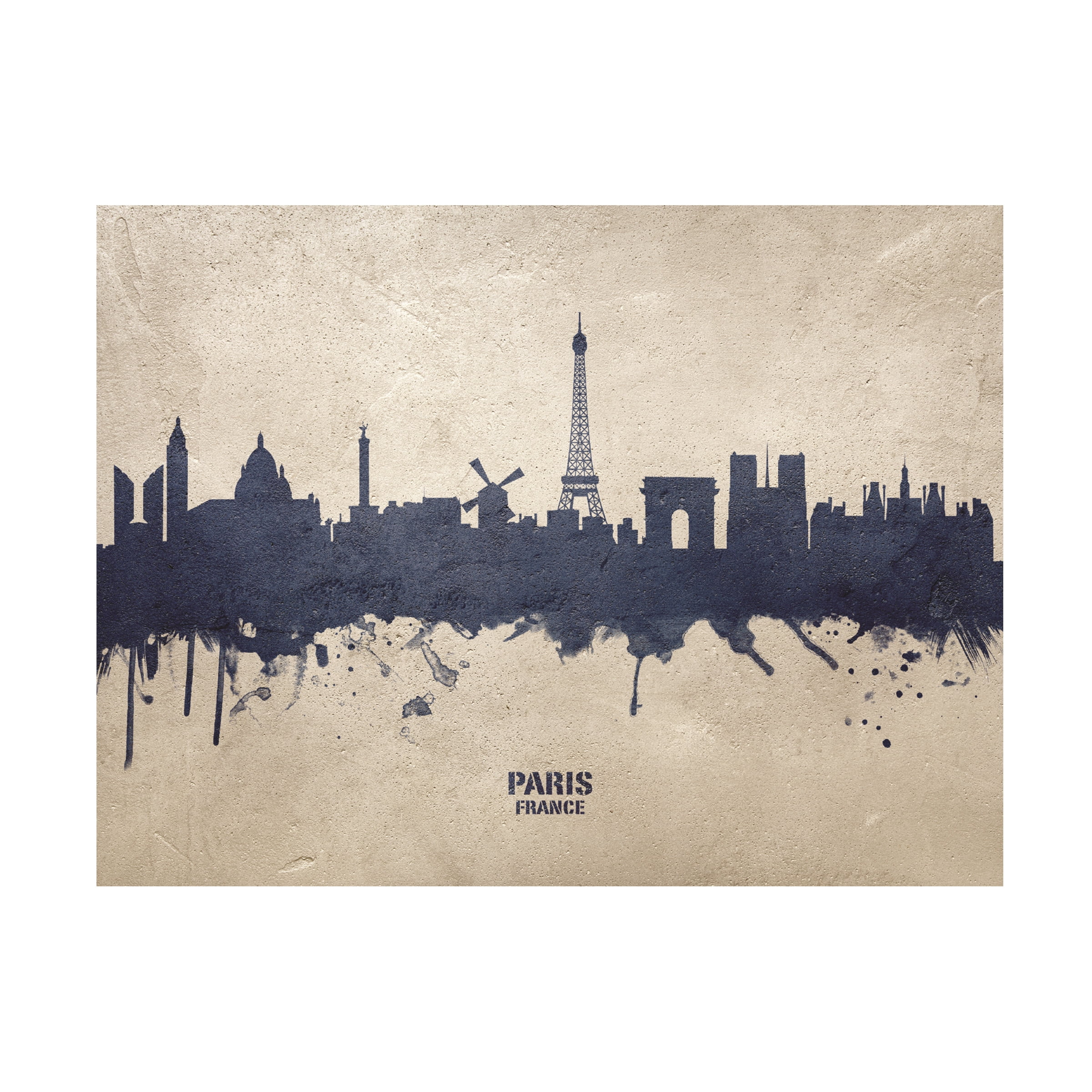 Michael Tompsett 'Paris France Skyline Concrete' Canvas Art