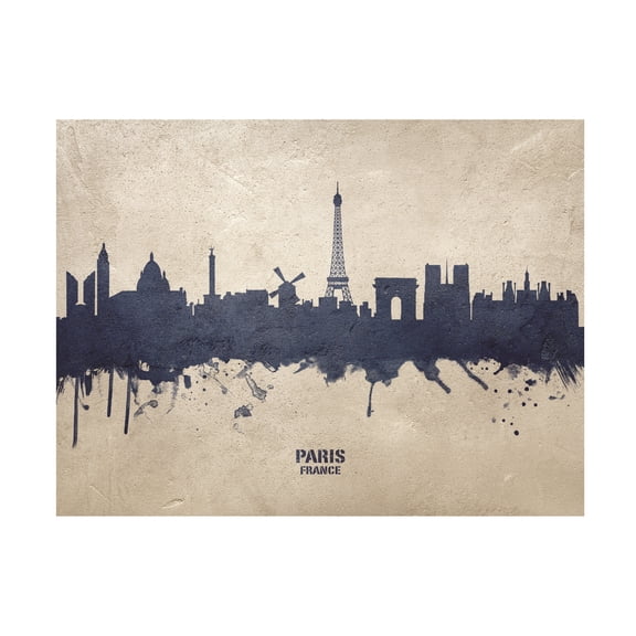 Michael Tompsett 'Paris France Skyline Concrete' Canvas Art