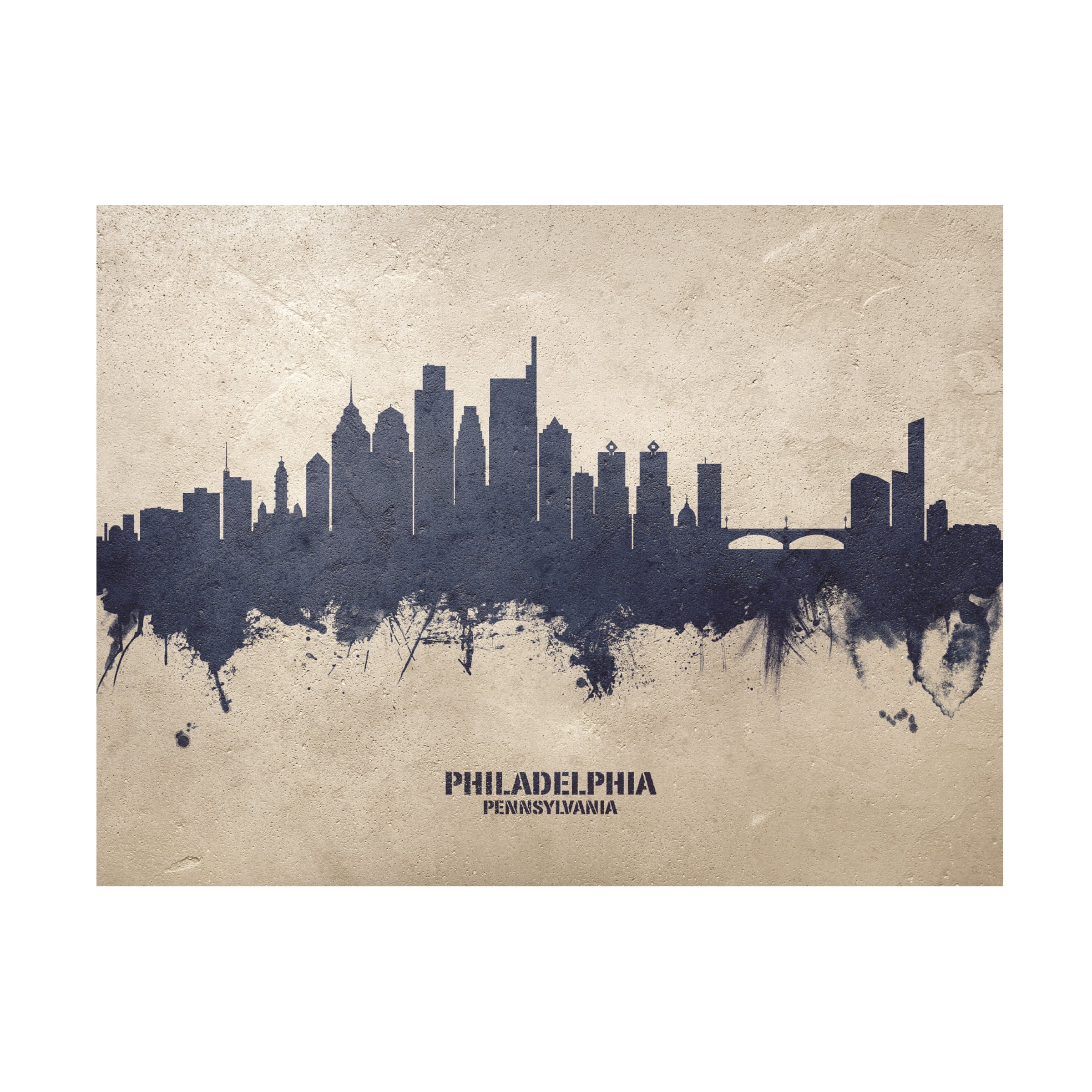 Michael Tompsett 'Philadelphia Pennsylvania Skyline Concrete' Canvas Art