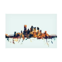 Trademark Fine Art Michael Tompsett Pittsburgh PA Skyline Blue Canvas Wall Art - 22x32