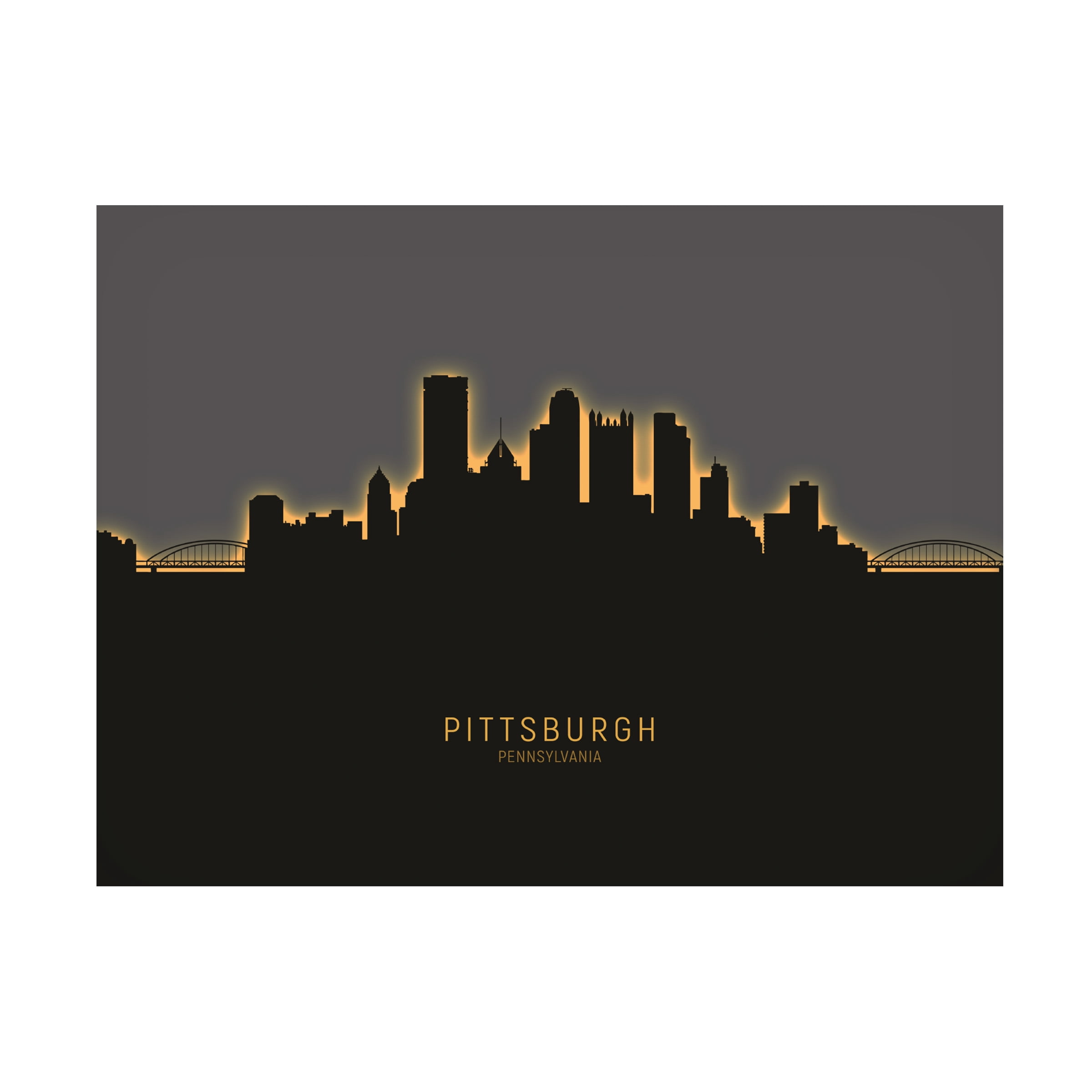 Michael Tompsett 'Pittsburgh Pennsylvania Skyline Glow II' Canvas Art