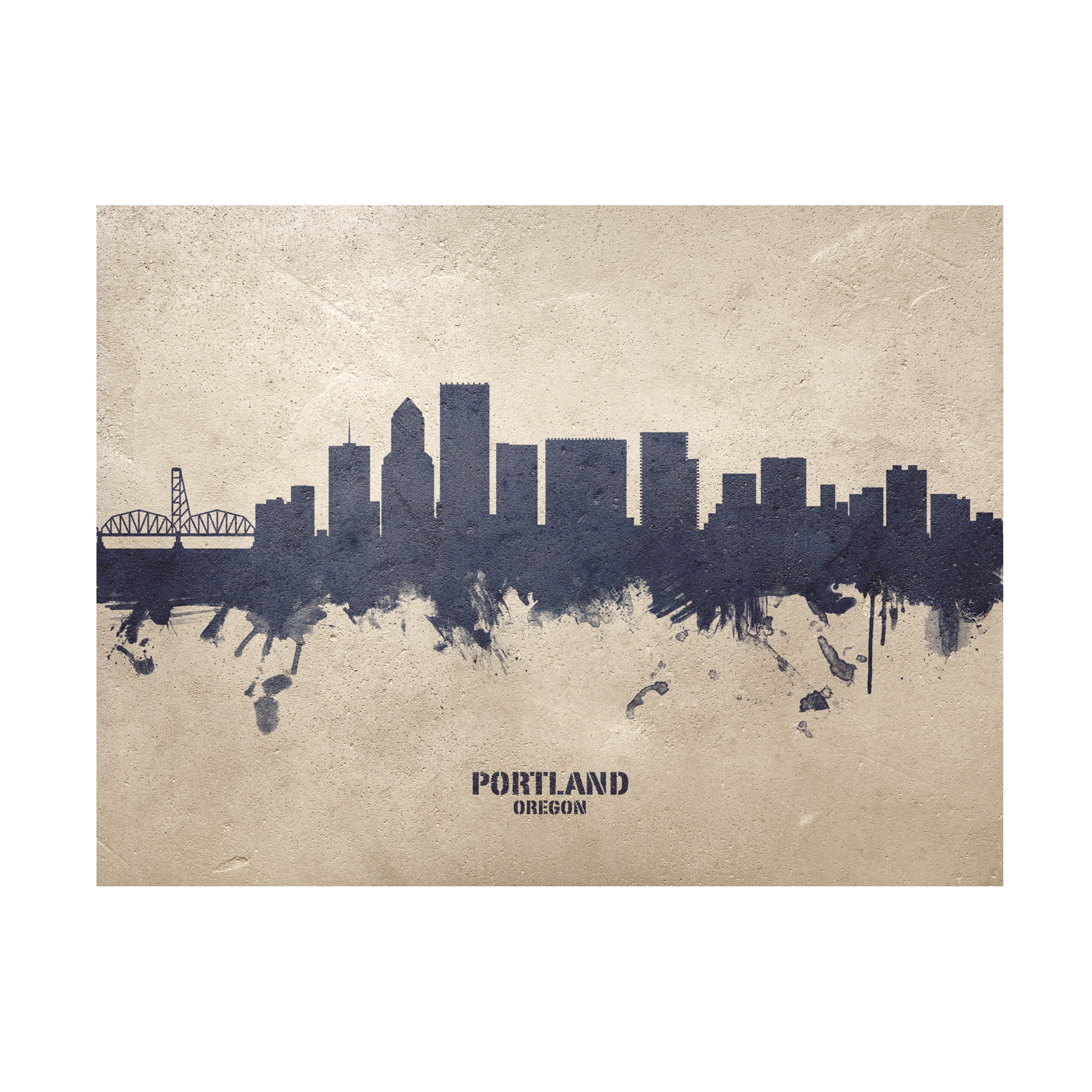 Michael Tompsett 'Portland Oregon Skyline Concrete' Canvas Art