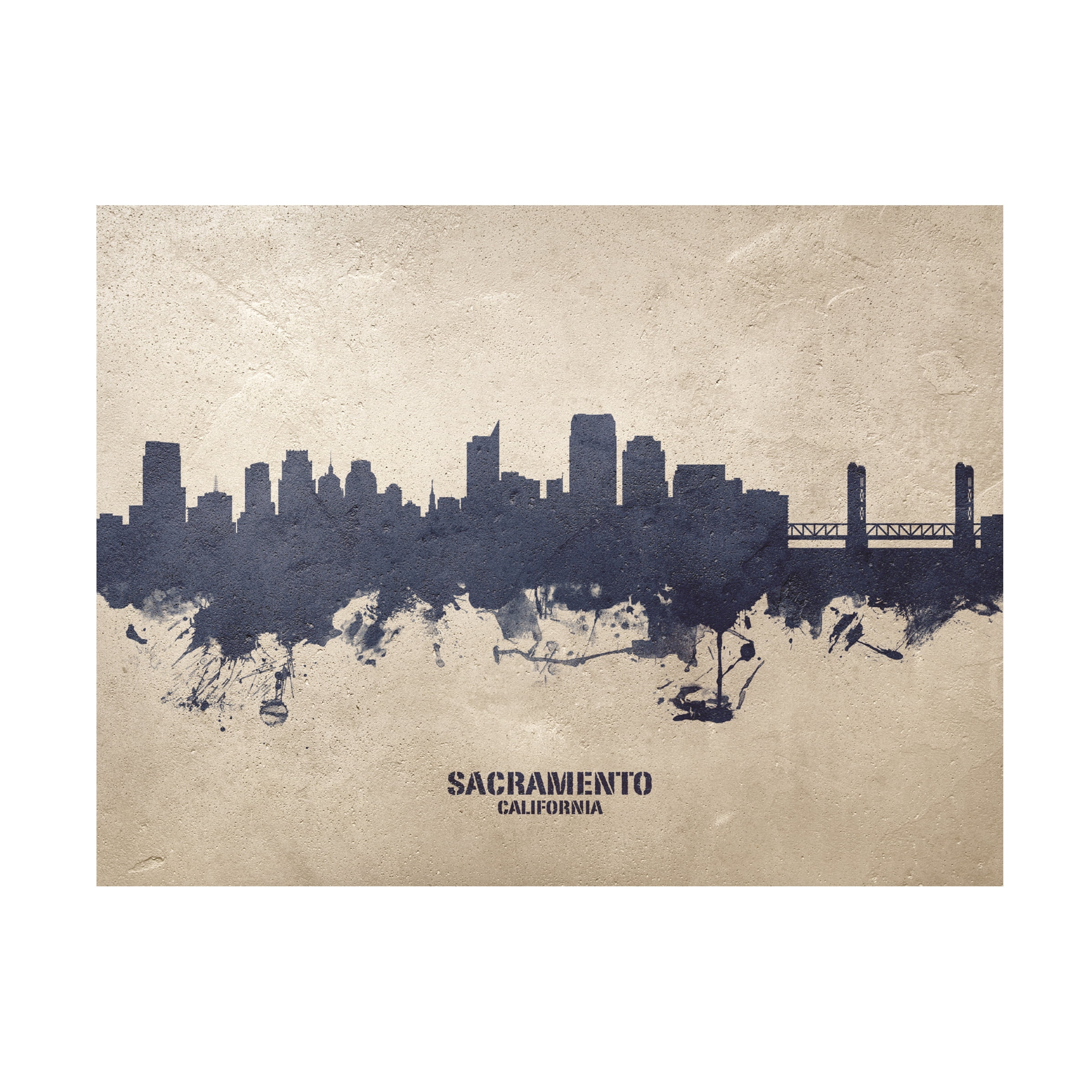 Michael Tompsett 'Sacramento California Skyline Concrete' Canvas Art