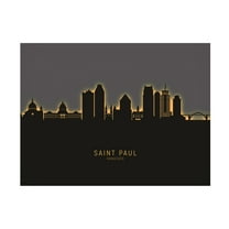 Trademark Fine Art Michael Tompsett Saint Paul Minnesota Skyline Glow II Canvas Wall Art - 14x19