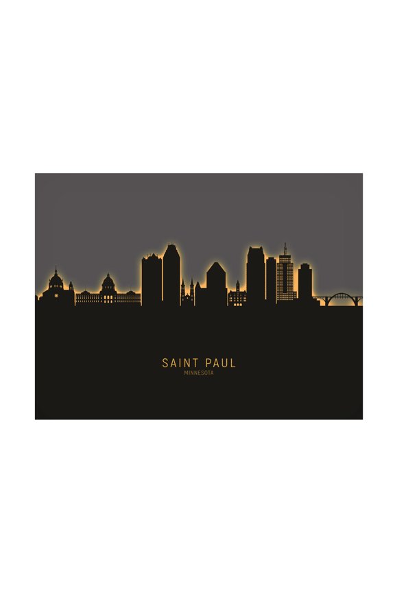Michael Tompsett Saint Paul Minnesota Skyline Glow II Canvas Wall Art - 35x47