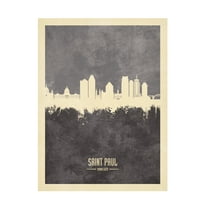 Michael Tompsett 'Saint Paul Minnesota Skyline Gray' Canvas Art