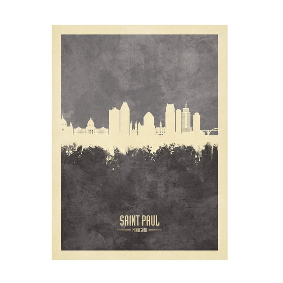 Michael Tompsett 'Saint Paul Minnesota Skyline Gray' Canvas Art