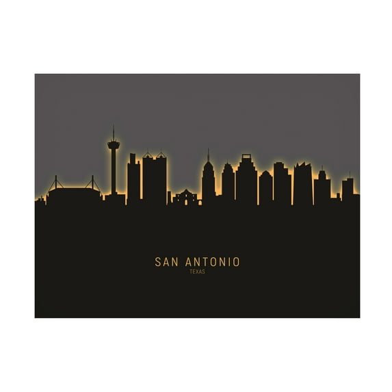 Michael Tompsett 'San Antonio Texas Skyline Glow II' Canvas Art