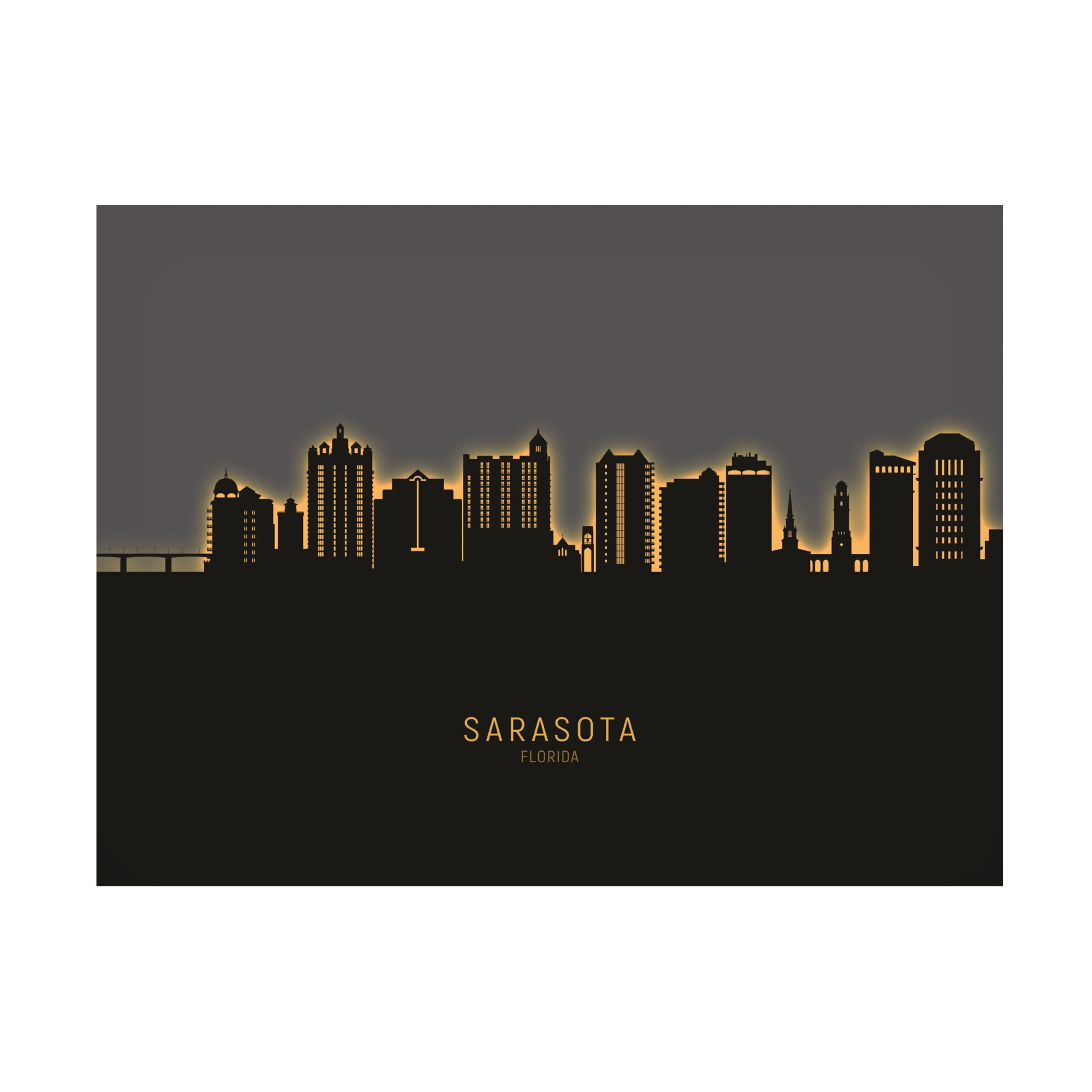 Michael Tompsett 'Sarasota Florida Skyline Glow II' Canvas Art