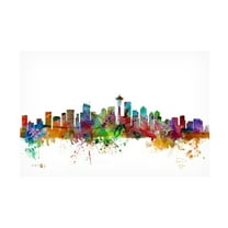 Trademark Fine Art Michael Tompsett Seattle Washington Skyline Canvas Wall Art - 22x32